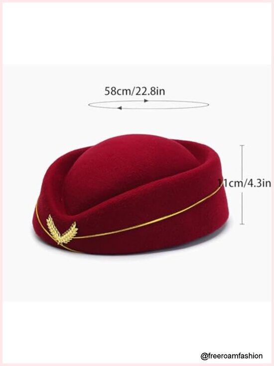 4-Pack Flight Attendant Hats Felt Stewardess Cap Beret for Costume Performance main image 5